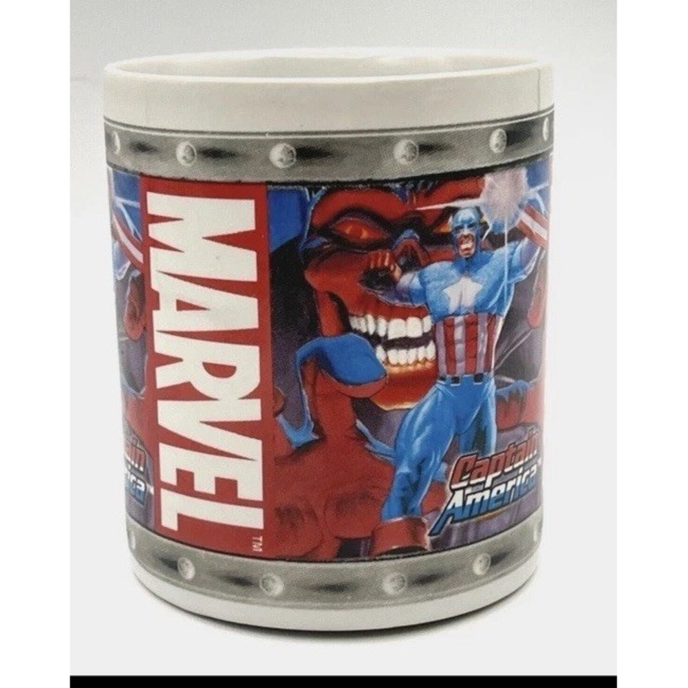 Hero's Spirit: Used Marvel Captain America and Red Skull Coffee Mug